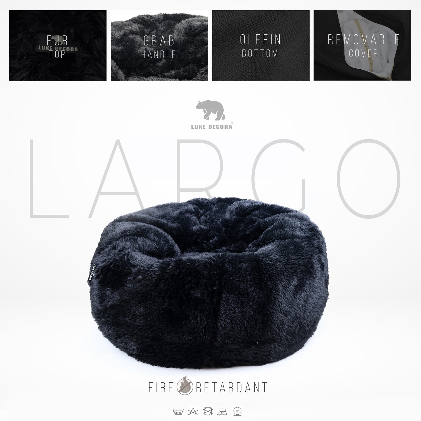 Largo - Plush Fur Bean Bag for Exotic Comfort