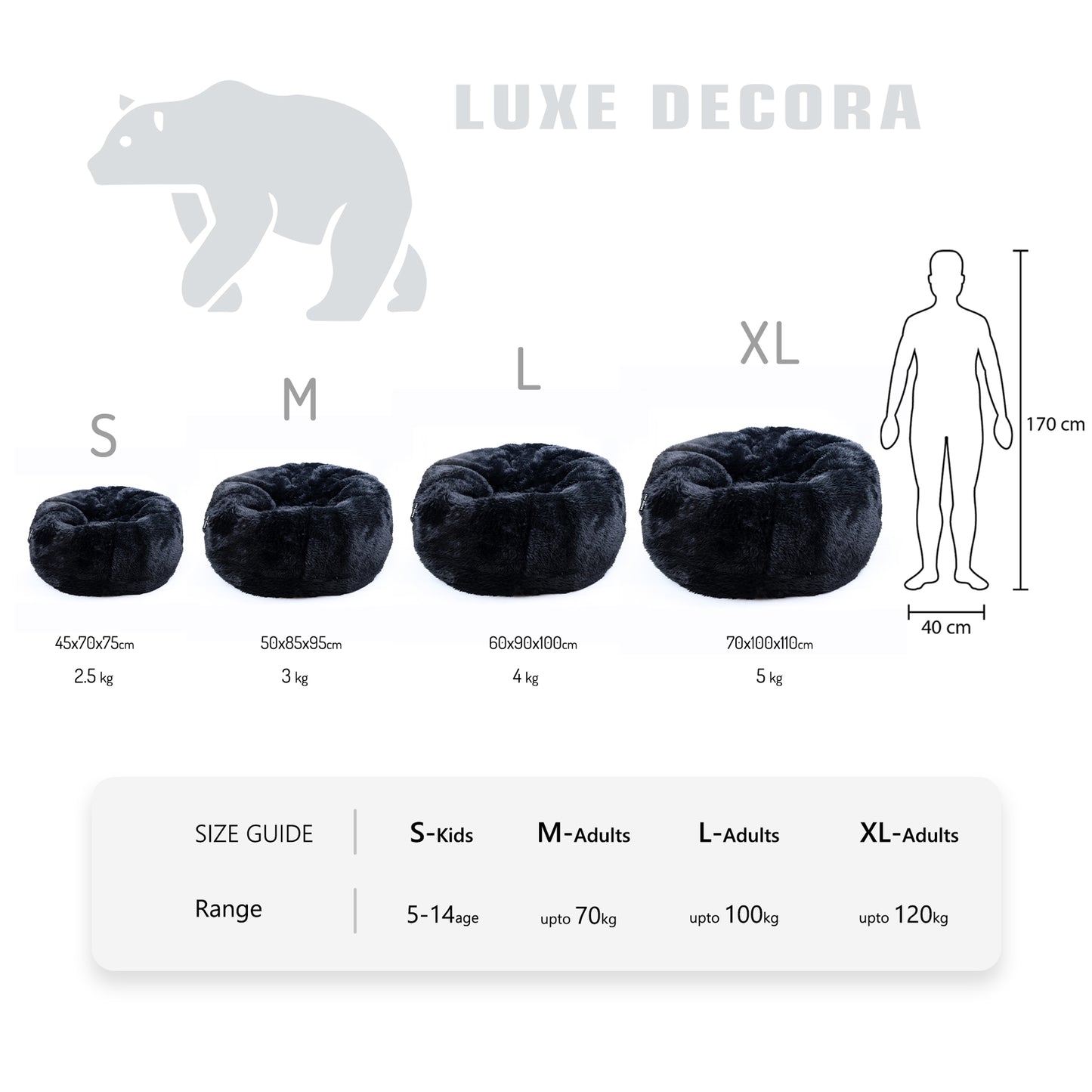 Largo - Plush Fur Bean Bag for Exotic Comfort