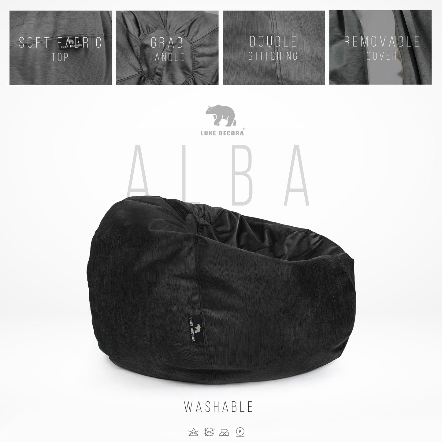 Alba - Soft Fabric Bean Bag for Your Space