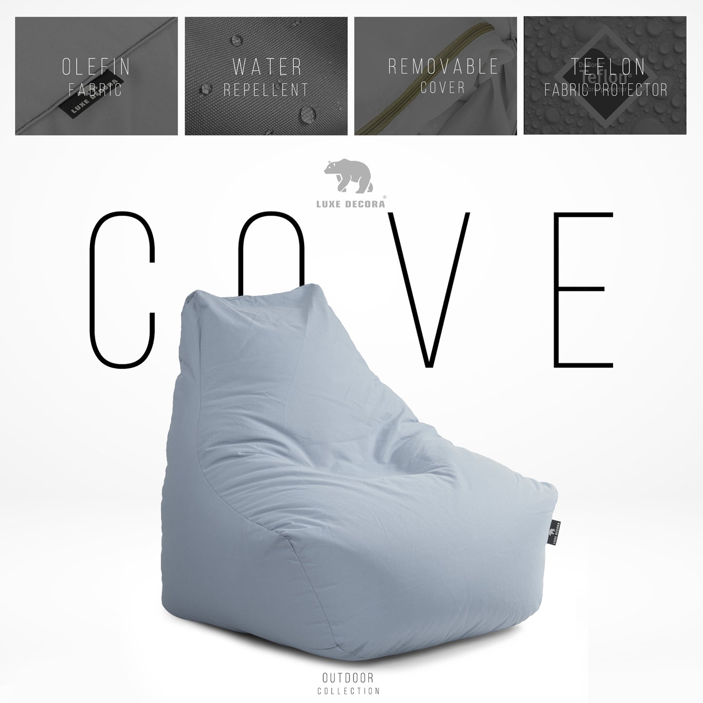 Luxe Decora Cove Bean Bag – Recline Outdoor Lounger