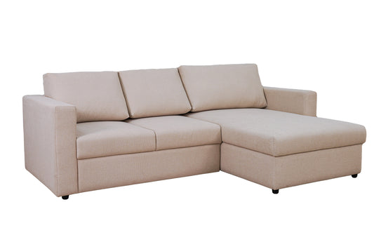 Havre - 3 Seater Sofa With Single Long Seat & Storage Beige Luxe Decora
